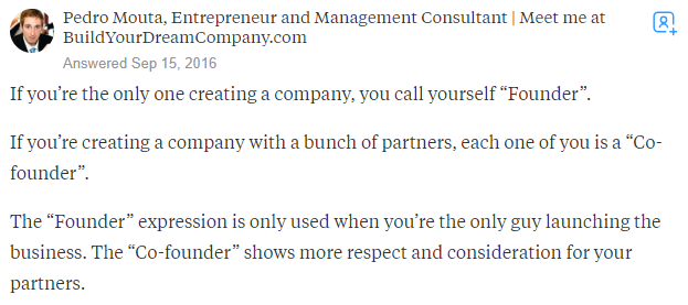 Difference between founder and co-founder