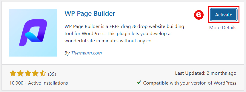 activate wp page builder
