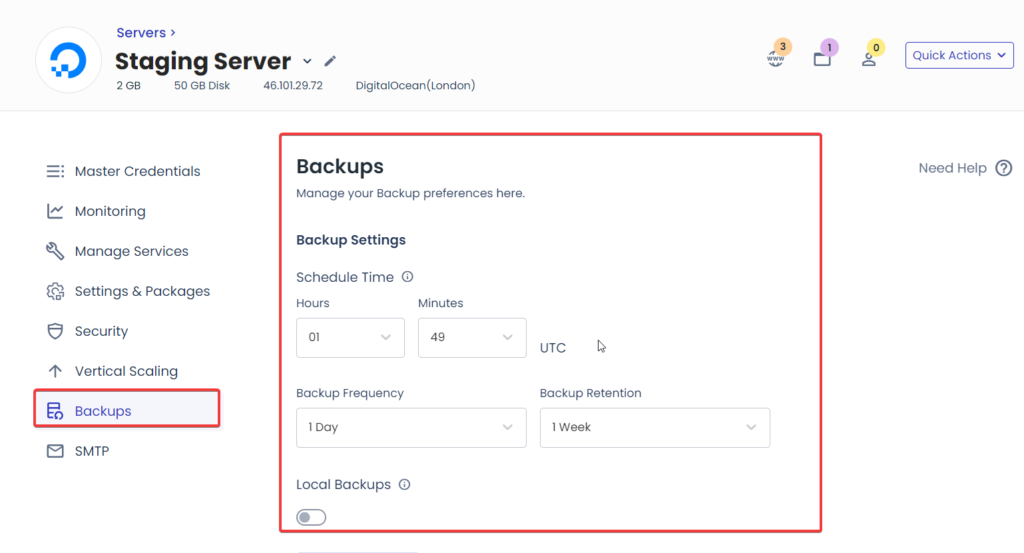 Create a Backup of Your Server