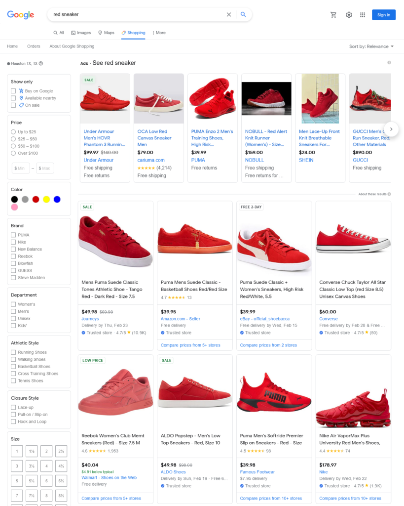 WooCommerce Google Shopping ads full page
