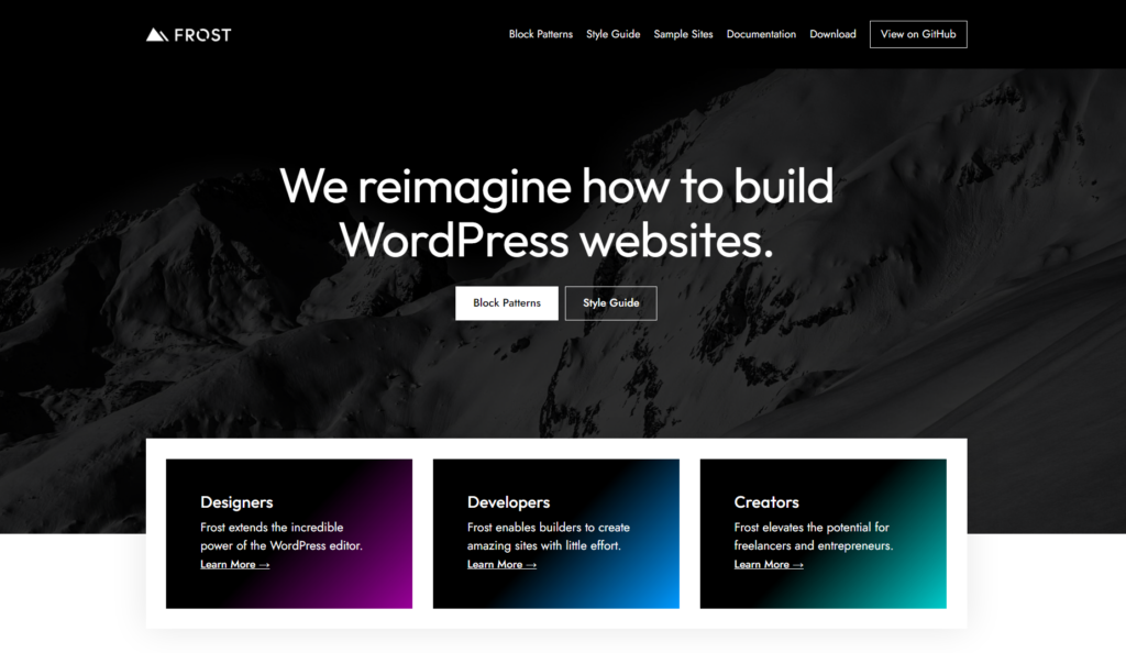 Frost WordPress theme