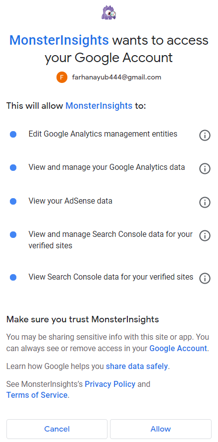 connect and authenticate monster insights