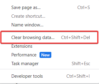 Select “Clear browsing data".