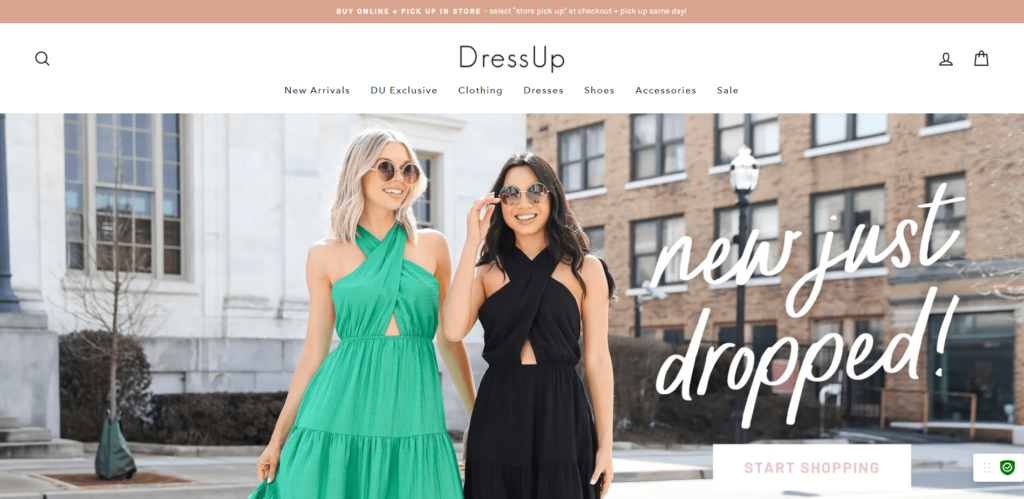 Dress Up Website Design