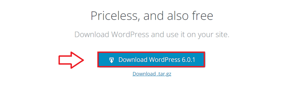 download the WordPress zip file