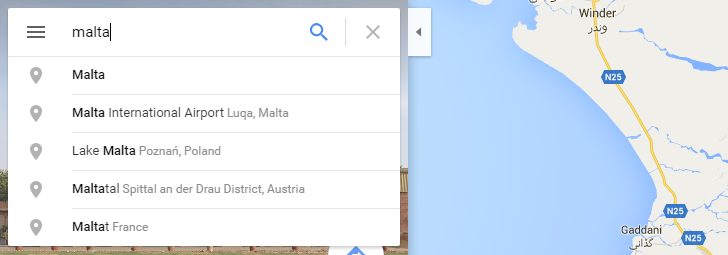 Searching for Location in Google Maps