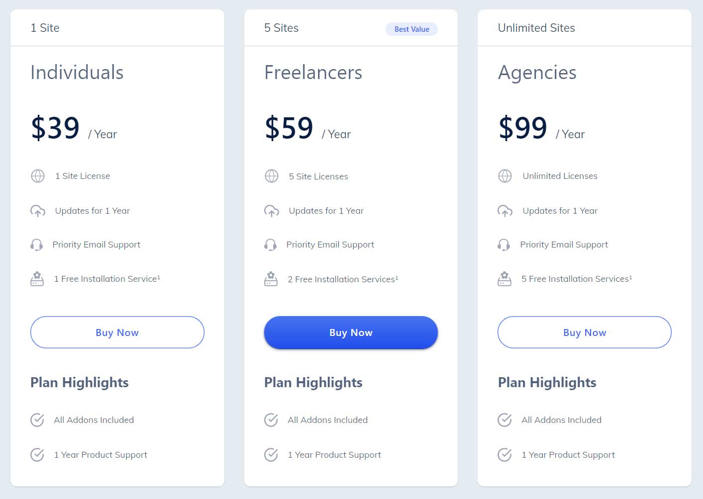 WP Page Builder Pricing