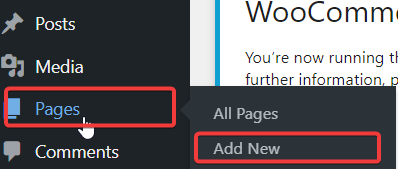 Pages > Add New.