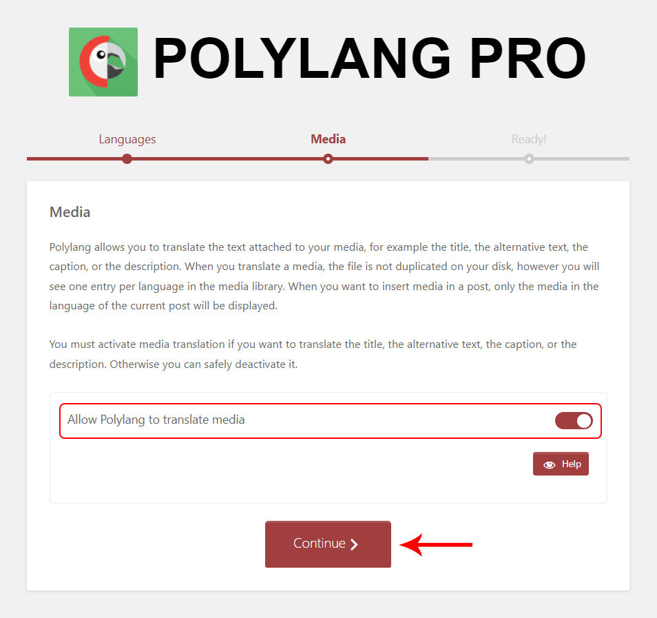 Media translation with Polylang