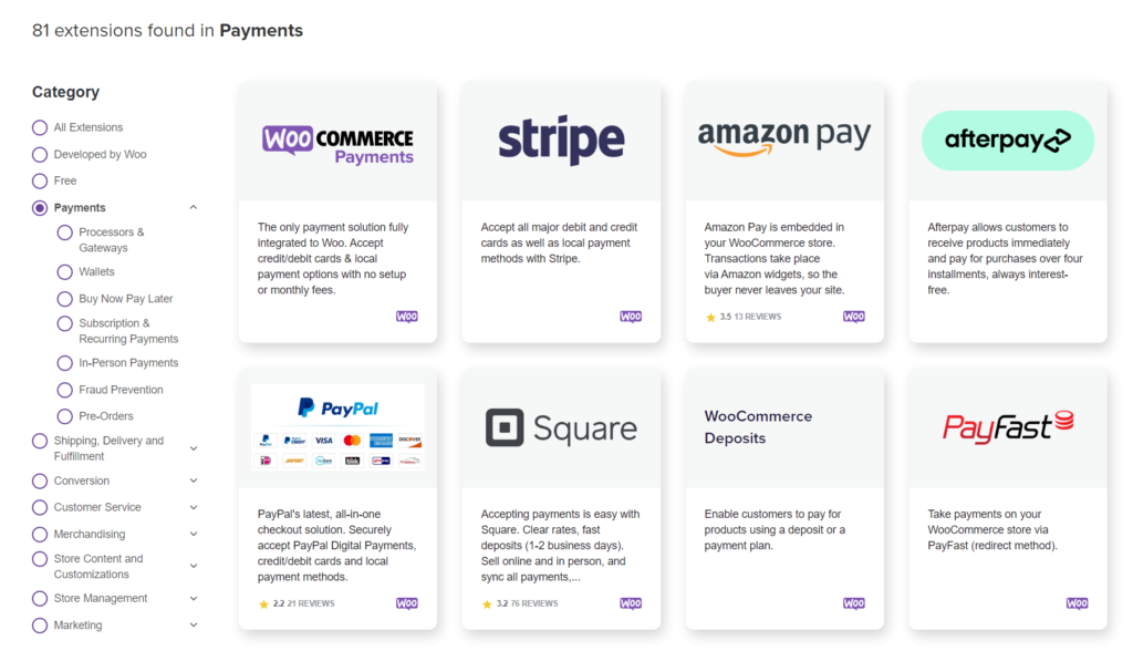 woocommerce payment integrations