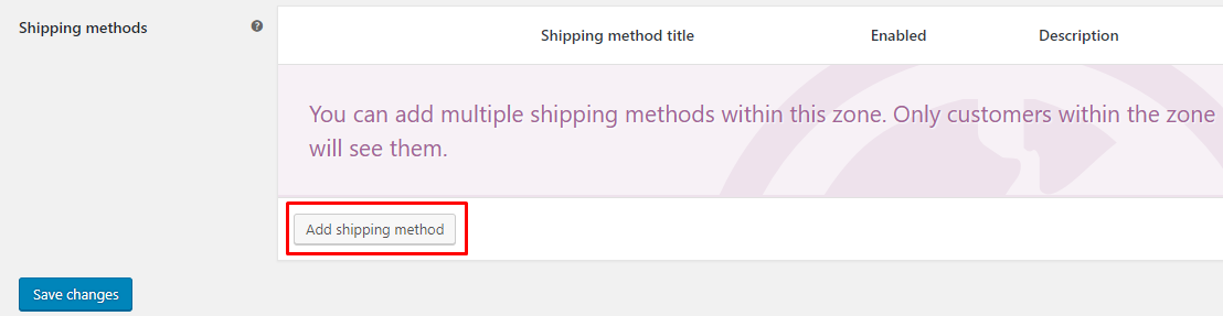 Add Shipping Method