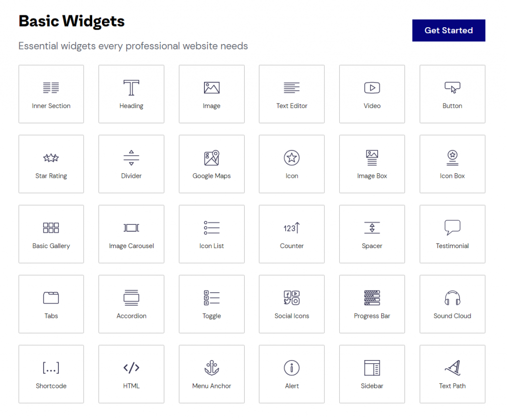 elementor's widgets