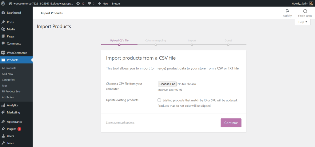 woocommerce import products