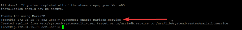 enable the MariaDB service