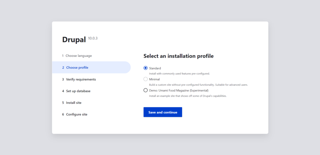 Drupal-Select-Installation-Profile