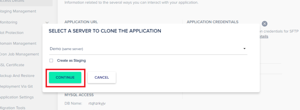 Server and Application Cloning in cloudways platform