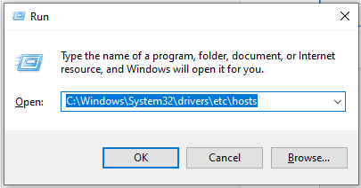 host file location windows 10