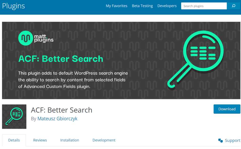 ACF: Better Search Plugin
