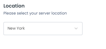 Select Your Server's Location
