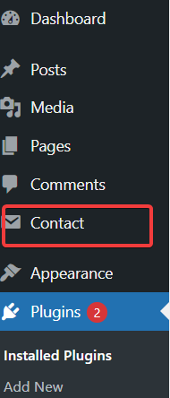  "Contact" menu