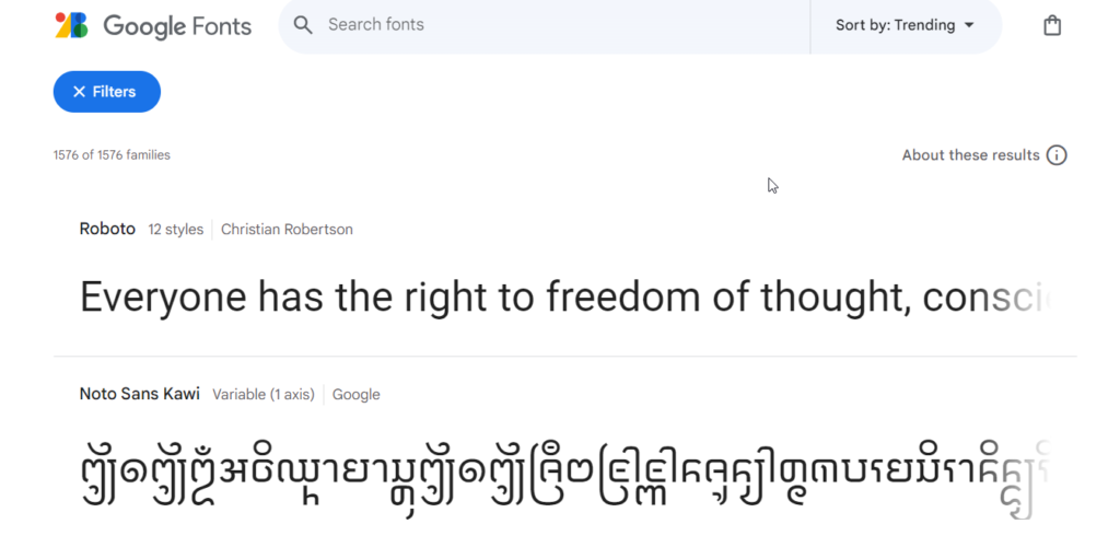  Google Fonts.