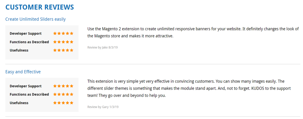 Banner Slider for Magento 2 by MageBees reviews