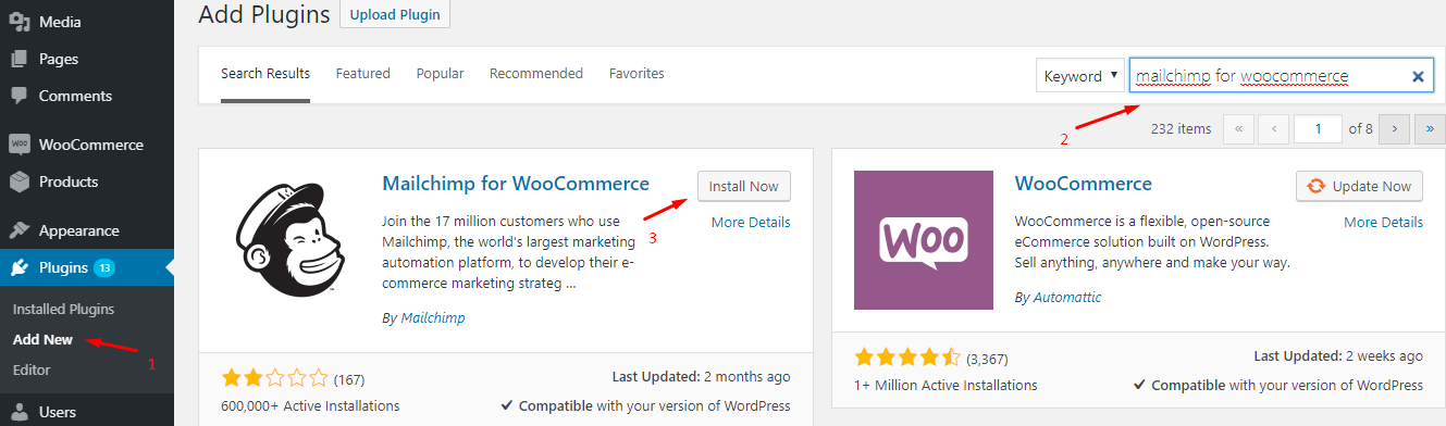 install WooCommerce MailChimp