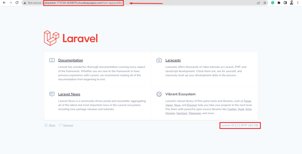 laravel 9 welcome page