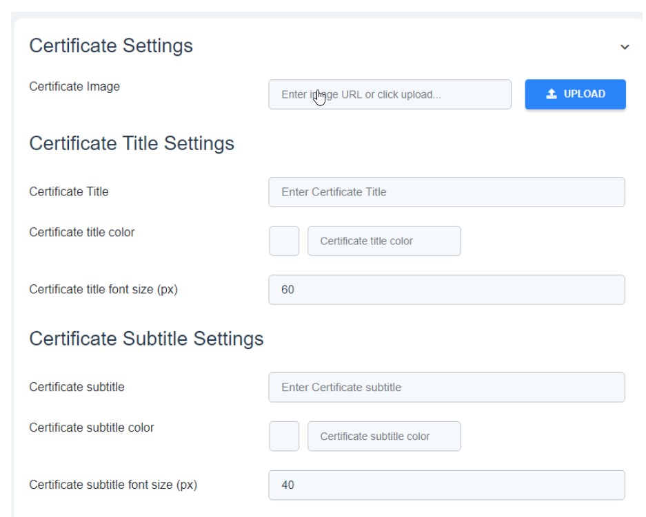masterstudy lms plugin certificate settings