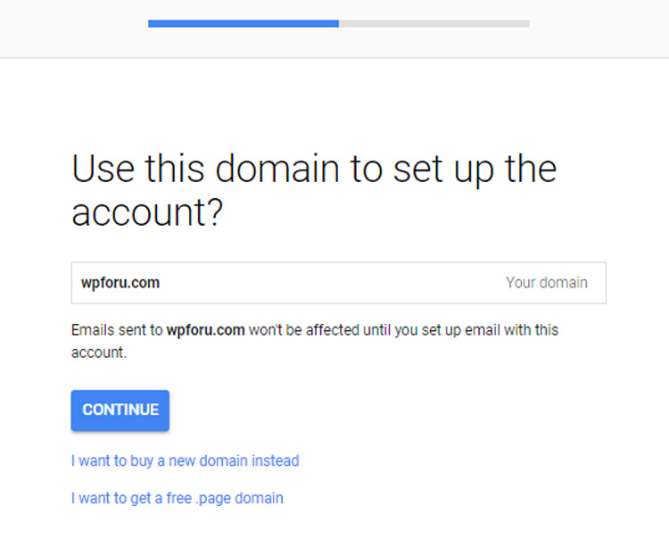 set up domain name in g suite