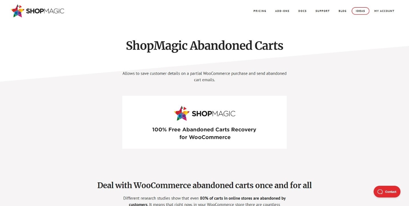 Screenshot of Shopmagic Abandoned Carts