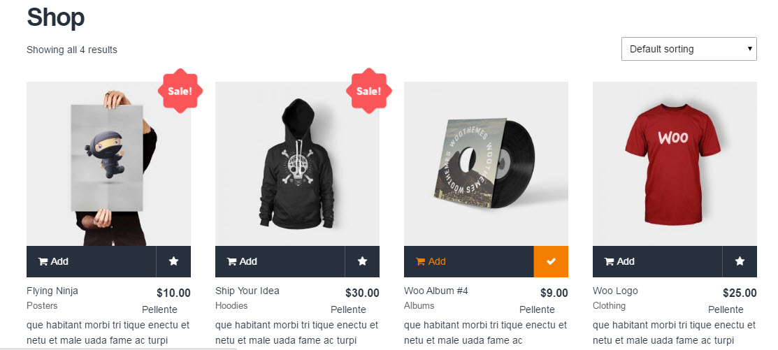 woocommerce store production display