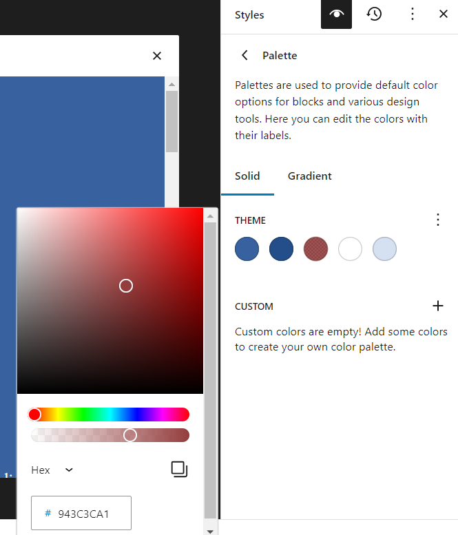 simply select a color and use the color picker tool to switch to a different option