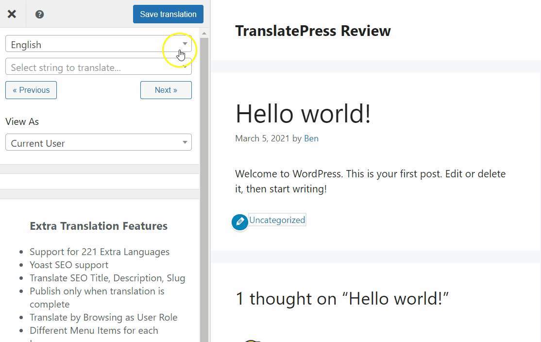 translating a website