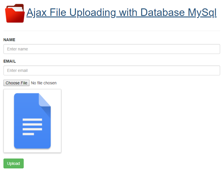html ajax file uploading form