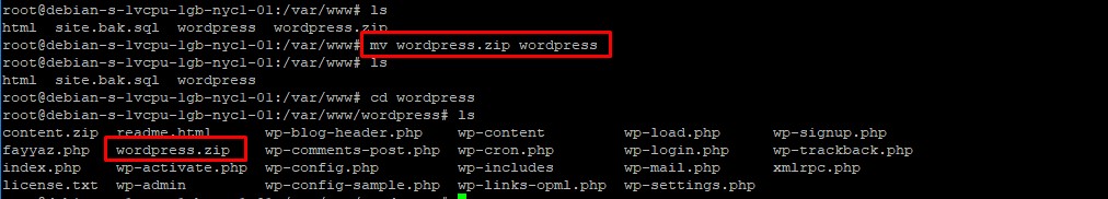 wordpress zip folder