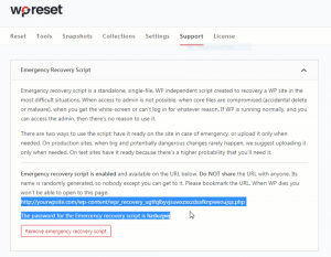 wp reset emergency recovery tool