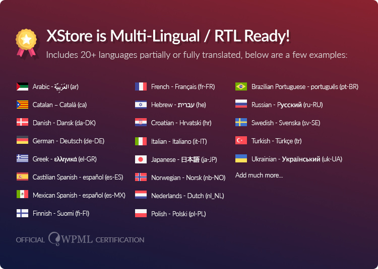 xstore multilingual options