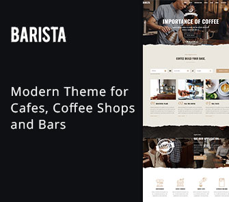 Barista WordPress Theme for restaurant websites