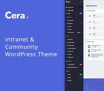 Cera WordPress theme for buddypress websites