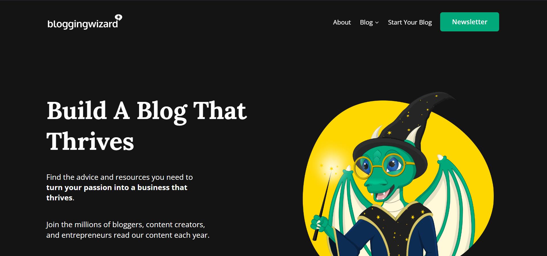 blogging wizard homepage
