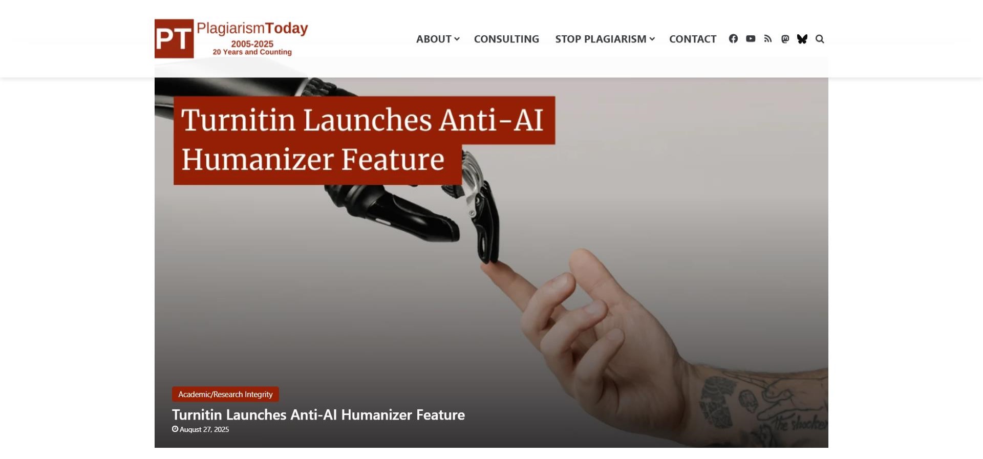 plagiarism today homepage