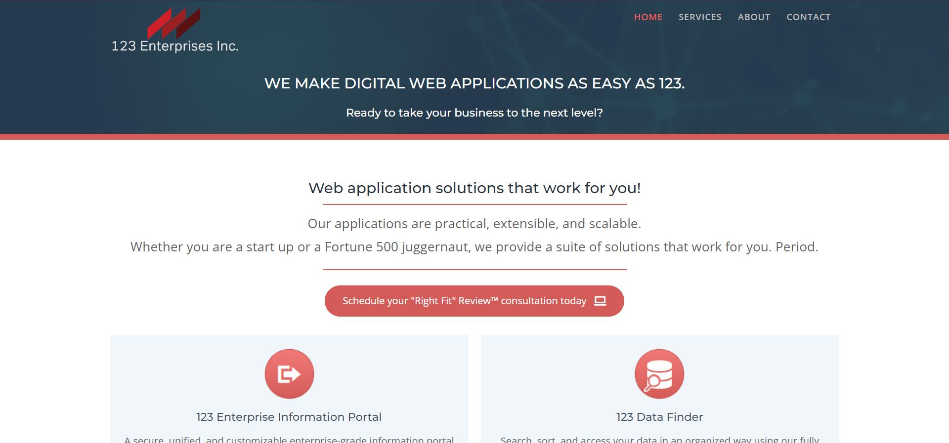 123 enterprises homepage