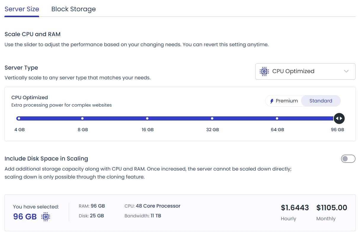 cloudways server scaling