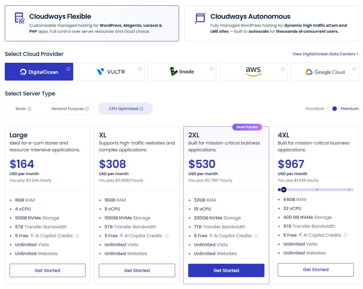 cloudways flexible plans