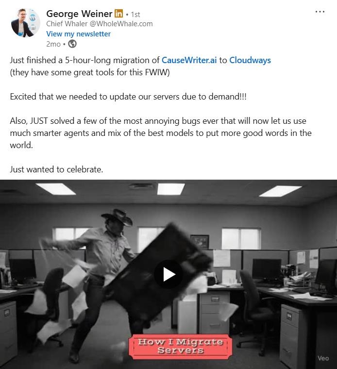 george weiner linkedin post