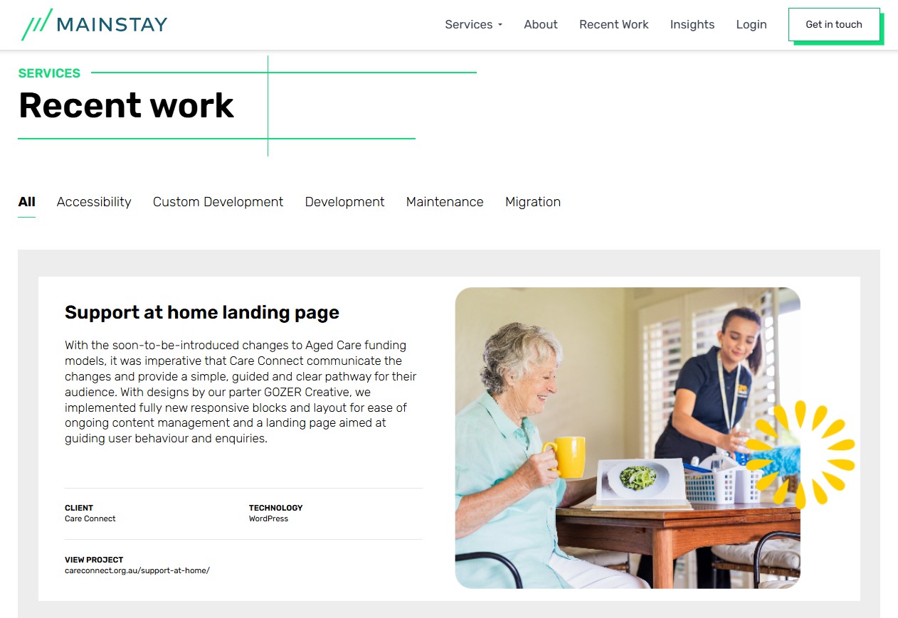 mainstay digital agency recent work