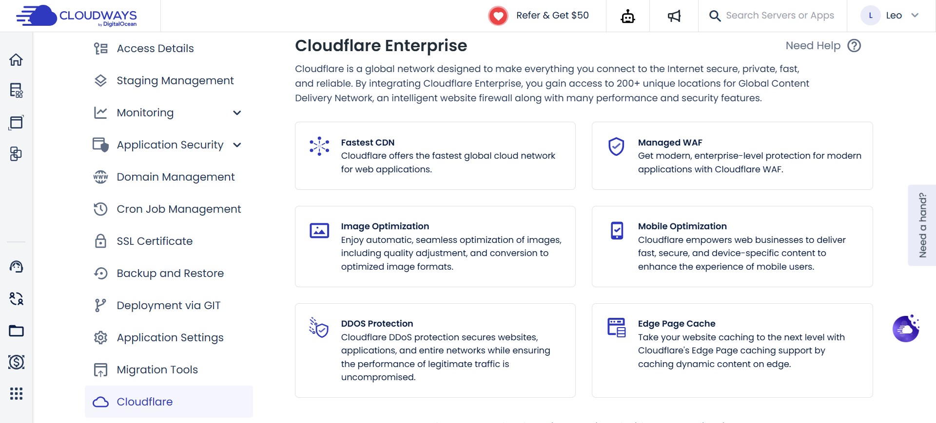cloudways cloudflare enterprise add on