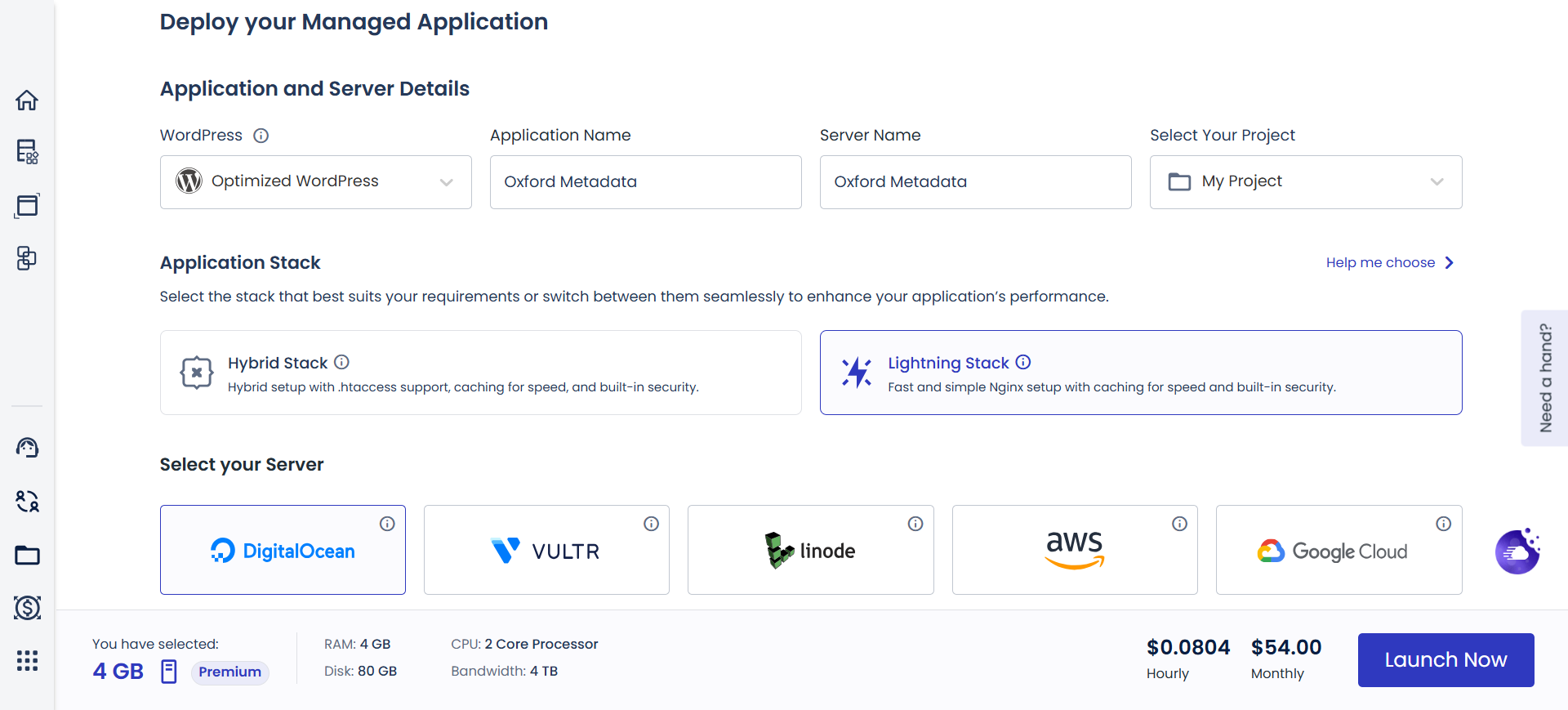 cloudways managed application server setup
