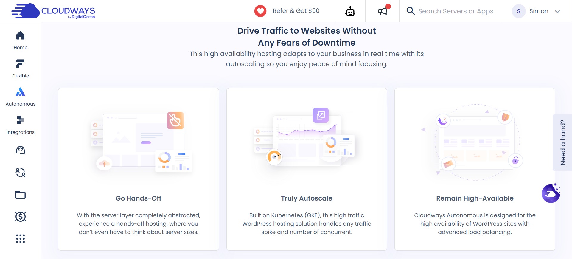 cloudways autonomous features